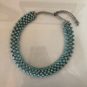 Blue Rhinestone Statement Necklace